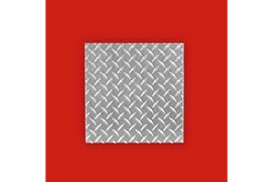 Metoro 1.5mm .063 x 12 x 12 Aluminum Diamond Tread Sheet Plate. Durable Pattern Slip Resistant Material. Beautiful Brite Refective Surface. for Floor Wall or DIY of Any Kind. (1, 063 x 12 x 12).