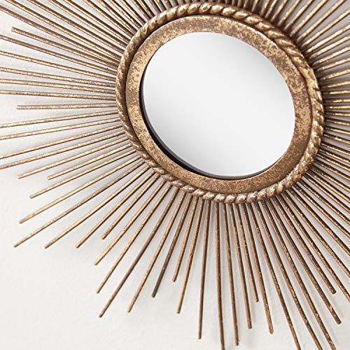 Sunburst Metal Wall Mirror Set of 3, Wall Mirrors for Room Decor & Home Décor, Round Mirrors
