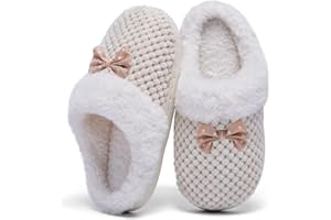HuuiotPdd Kids Toddler Girls Slippers Memory Foam Comfort Wool-Like Plush Fleece Lined Winter House Shoes for Indoor