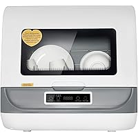Portable Countertop Dishwasher, 3 Washing Programs Dishwasher with Automatic Air-Dry Function and Noise-Free Operate…