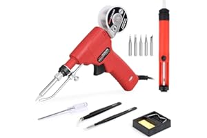 NEWACALOX Soldering Gun Kit, Automatic One Hand Soldering Adjustble Temperature Solder Iron Kit Welding Tool with Lead-free Wire, Desoldering Pump for Welding Circuit Board, Appliance Repair, Home DIY