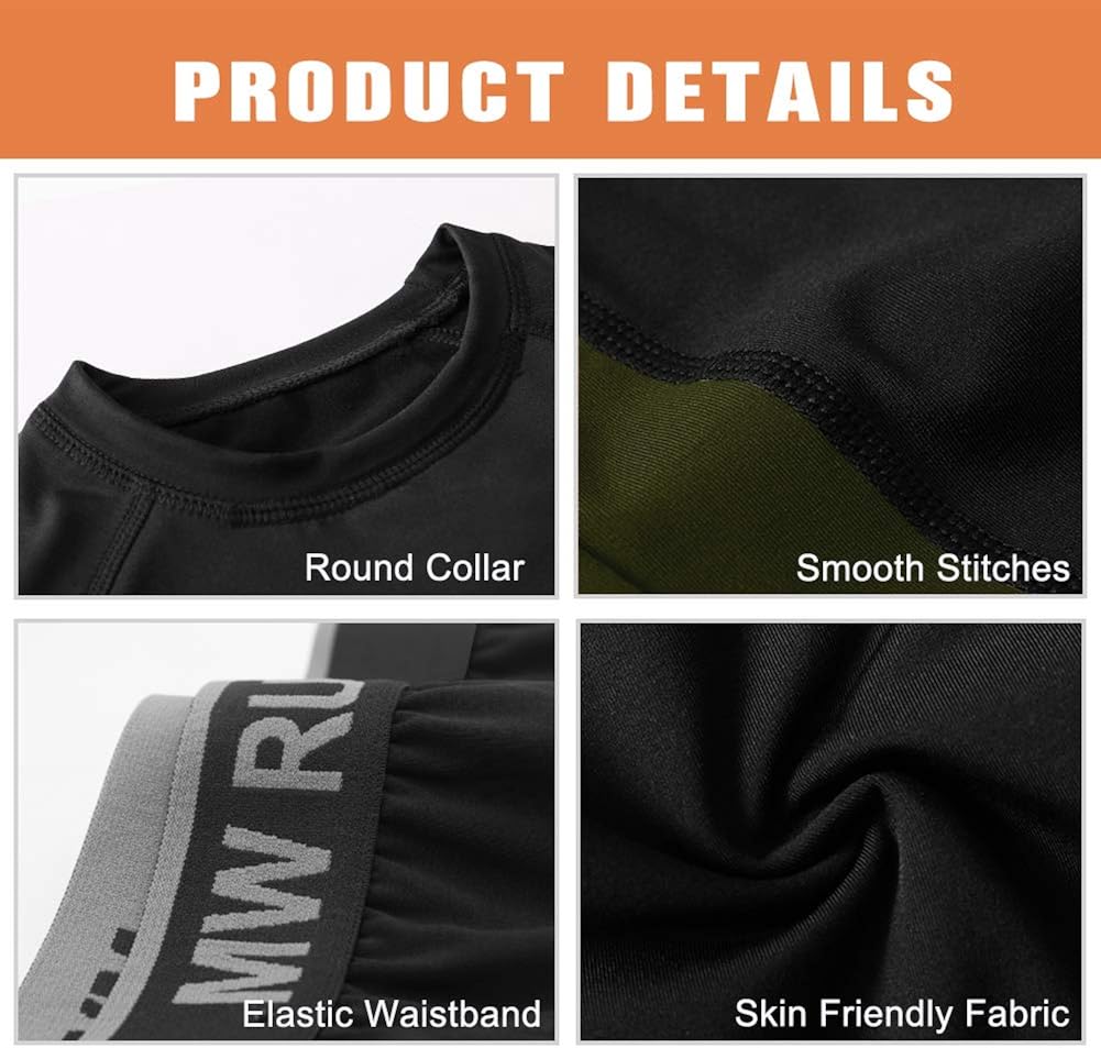 MeetHoo Thermal Underwear Set for Boys, Fleece Lined Long Johns Soft Warm Base Layer for Kids (Size 8-16 Years): Clothing
