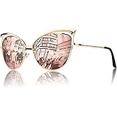 GQUEEN Trendy Oversized Sunglasses for Women Polarized Cat Eye Cute UV400 Protection