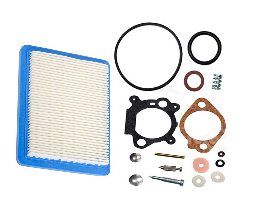 Carkio 498260 Carburettor Overhaul Kit with Air Filter Compatible with Briggs & Stratton 3.5 HP 4 HP Max Series Engine Compatible withr 493762 490937