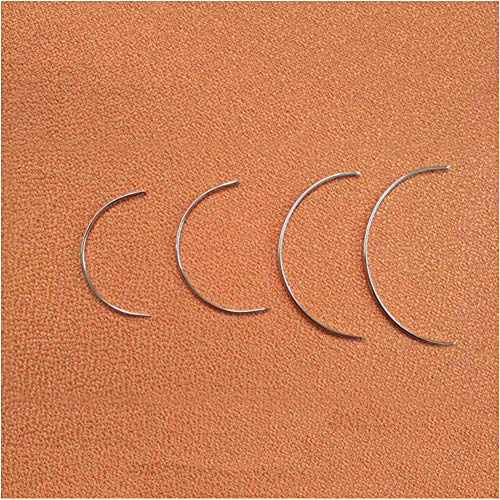 image for 80Pcs Curved Needles MIUSIE Plastic Needle Case with 4 Sizes Hooked Ne