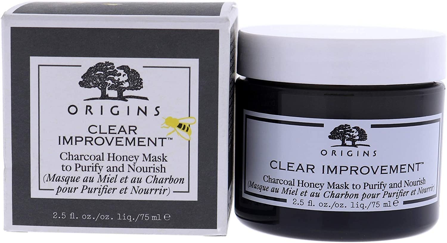 Origins Clear Improvement Charcoal Honey Mask to Purify and Nourish For Unisex 2.5 oz Mask
