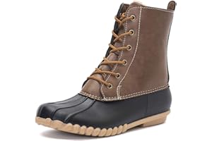 DKSUKO Women's Duck Boots witth Zipper Waterproof Winter Boots Snow Boots