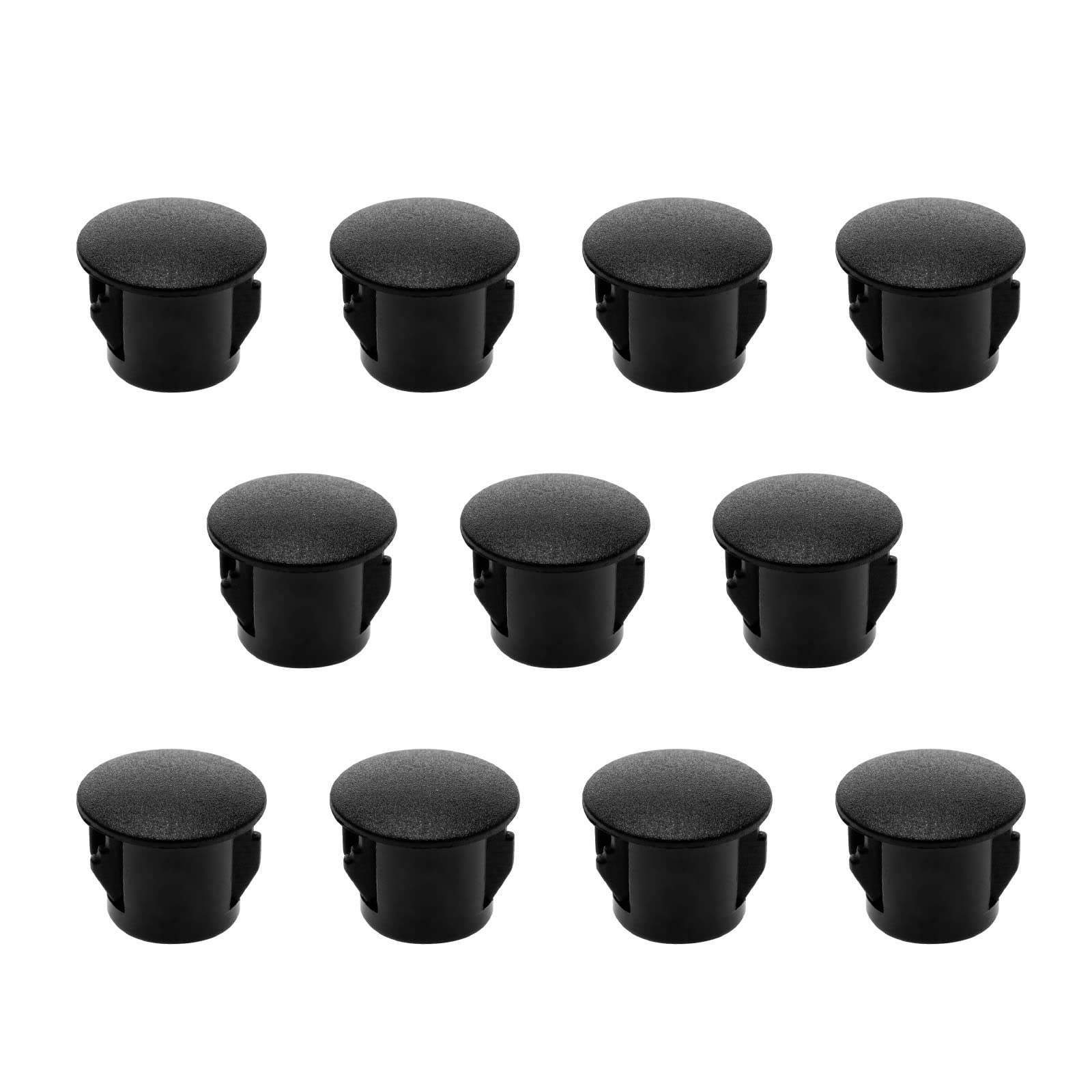 ECSiNG 100PCS Hole Plugs Black Plastic 10mm Snap in Locking Hole Tube 10-10.5mm Steel Furniture Fencing Post Pipe Insert End Caps for Cupboards Wardrobes Cabinets Funiture