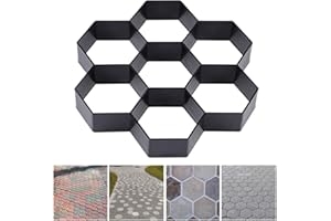 Skelang Hexagon Pavement Mold, 11.4"×11"×1.7" Reusable Walk Path Maker, Concrete Cement Pavement Mold for DIY Garden Concrete Path, Patio Lawn Walkway, Yard Floor Paving