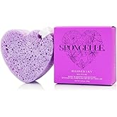 SPONGELLÉ Lily Heart Buffer – Exfoliating Sponge & Body Wash Infused with Lily Fragrance – Ideal for Valentine's & Mother's Day Gifts