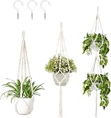 Fayavoo Macrame Plant Hangers 3 Pack Indoor Outdoor Cotton Rope view 1