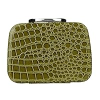 Vkarh Fashion Multifunction Makeup Storage Bag Case Jewelry Box Leather Travel Cosmetic Organizer with Mirror (Green)