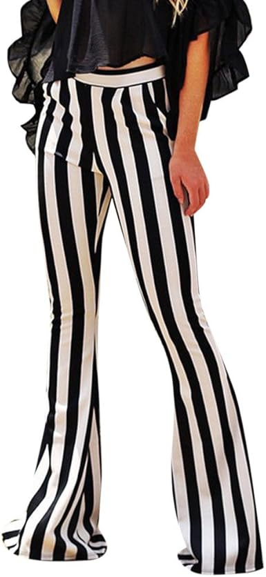 striped stretch pants