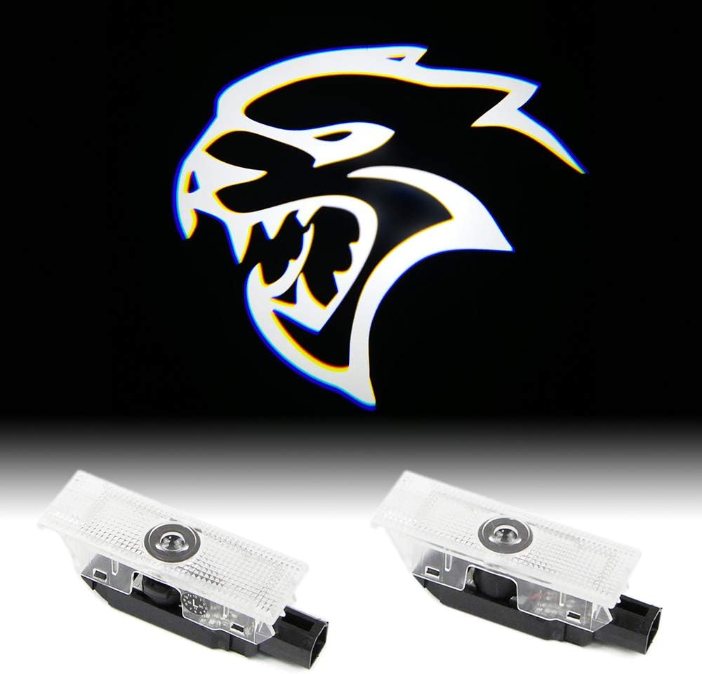 CHANONE LED Car Door Logo Dodge Challenger Projector Ghost Shadow Courtesy Light Welcome Light for Dodge Challenger Scat Pack RT SRT SXT GT SE (2 Pack)