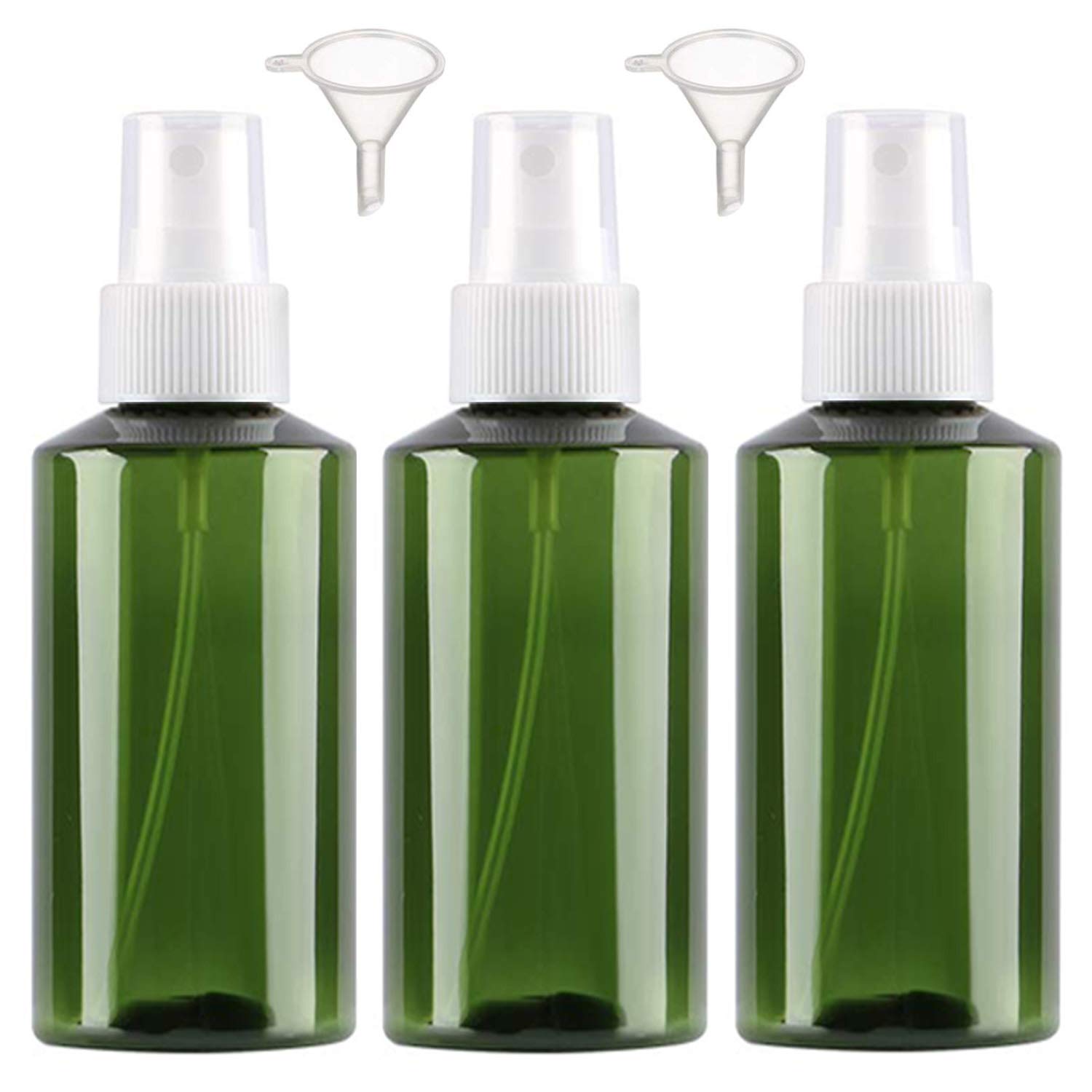 3Pcs, 200ml Plastic Spray Bottles - Alledomain Empty Refillable Fine Mist Travel Atomiser Sprayers Plastic Bottles Set Liquid Containers with 2 Funnels - Ideal for Makeup Remover Cosmetic Beauty Care