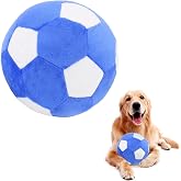 PIANG GOUER Plush Dog Toys Soccer Ball,7.1 Inch for Interactive Training | Squeaker Dog Toys Ball,Jolly Ball,Natural Cotton,Dog Puzzle Toys,Football Indoor Outdoor,for Medium and Large Dogs,Washable
