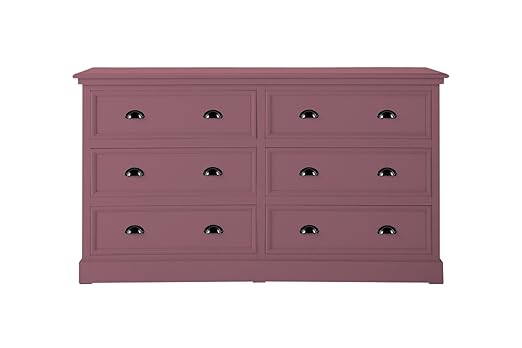 Aprodz Mango Wood Storage Cabinet Marceio Chest of 6 Drawers Furniture for Living Room | Copper Rose
