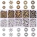 Antique Tibetan Silver Bronze Spacer Beads Box Kit 500pcs Jewelry Findings Beading Assortment Accessories DIY for Bracelet Necklace Jewelry Making (Spacer Beads)