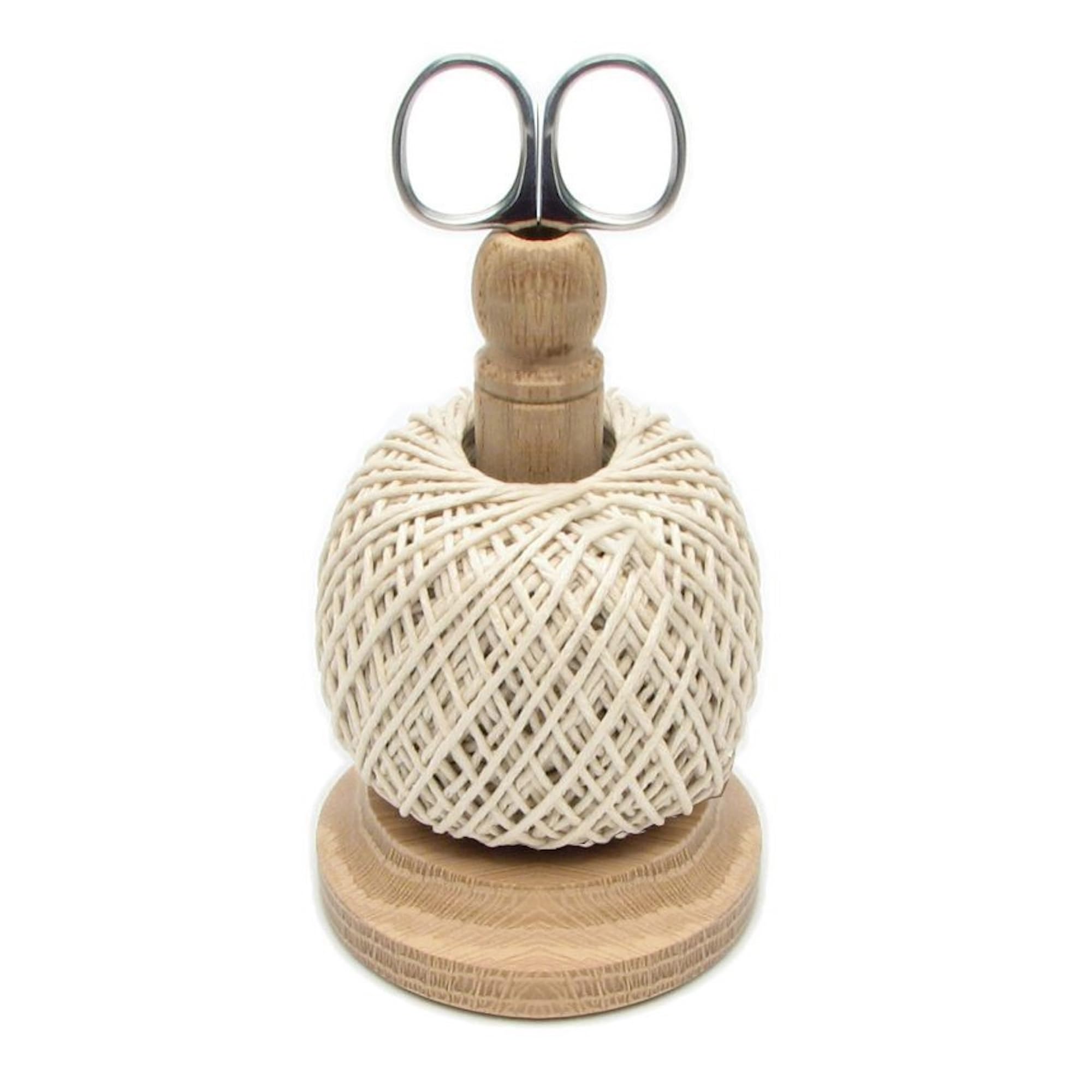 Muldale Garden Twine String Dispenser Set – Cotton String & Stainless Steel Scissors with Wooden Stand – Potting Shed Gardening Accessory – Made in England