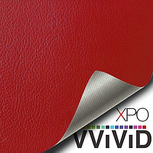 VViViD Red Adhesive Weatherproof Faux Leather Marine Vinyl (3ft x 54")