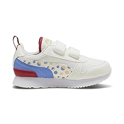 PUMA R78 Hook and Loop Sneaker, Warm White-Blue