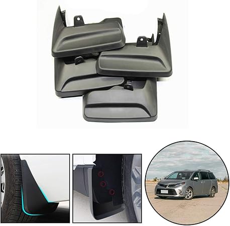 Amazon Longzimei車用マッドガード適合トヨタシエナtoyota Sienna 18 19 泥除け プラスチック 汚れ防止 耐摩擦車泥フラップ車の前部そして車の後ろ可塑性フェンダー 4点セット オーバーフェンダー 車 バイク