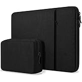 ProElife 13-Inch Laptop Sleeve Case for 2025 MacBook Air 13.6 inch M4 A3240 Accessory Traveling Carrying Case Water-Resistant Bag Cover with Small Bag for MacBook Air 13'' M4 (Black)