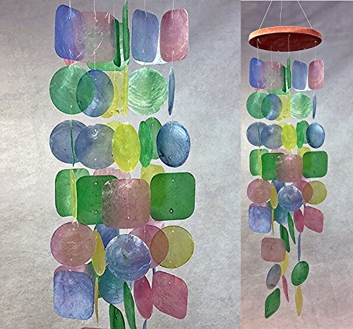 Pastel Capiz Windchime Capiz Shell Soft Tinted Color Wind Chime ...Pure Blessing !!!