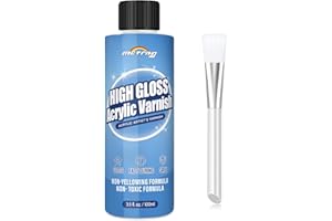 MCTRHG Gloss Varnish for Acrylic Painting, Non-Yellowing, Non-Toxic, Anti-Crazing, High Gloss Finish, for Artwork, Acrylic Paint, Suitable for Pro Artists, Hobby Painter