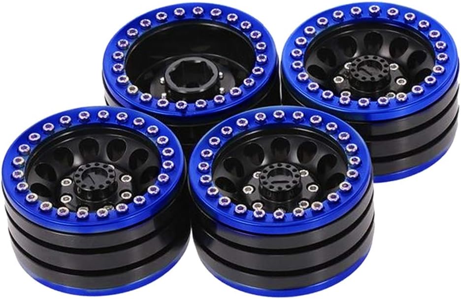 sharprepublic 4 Pcs Alloy RC Racing Car Wheel Rims with 12 Holes