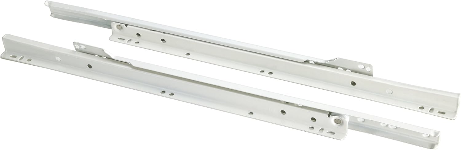 Steelex D4314 16 Inch Euro Style Self Closing Drawer Slides White