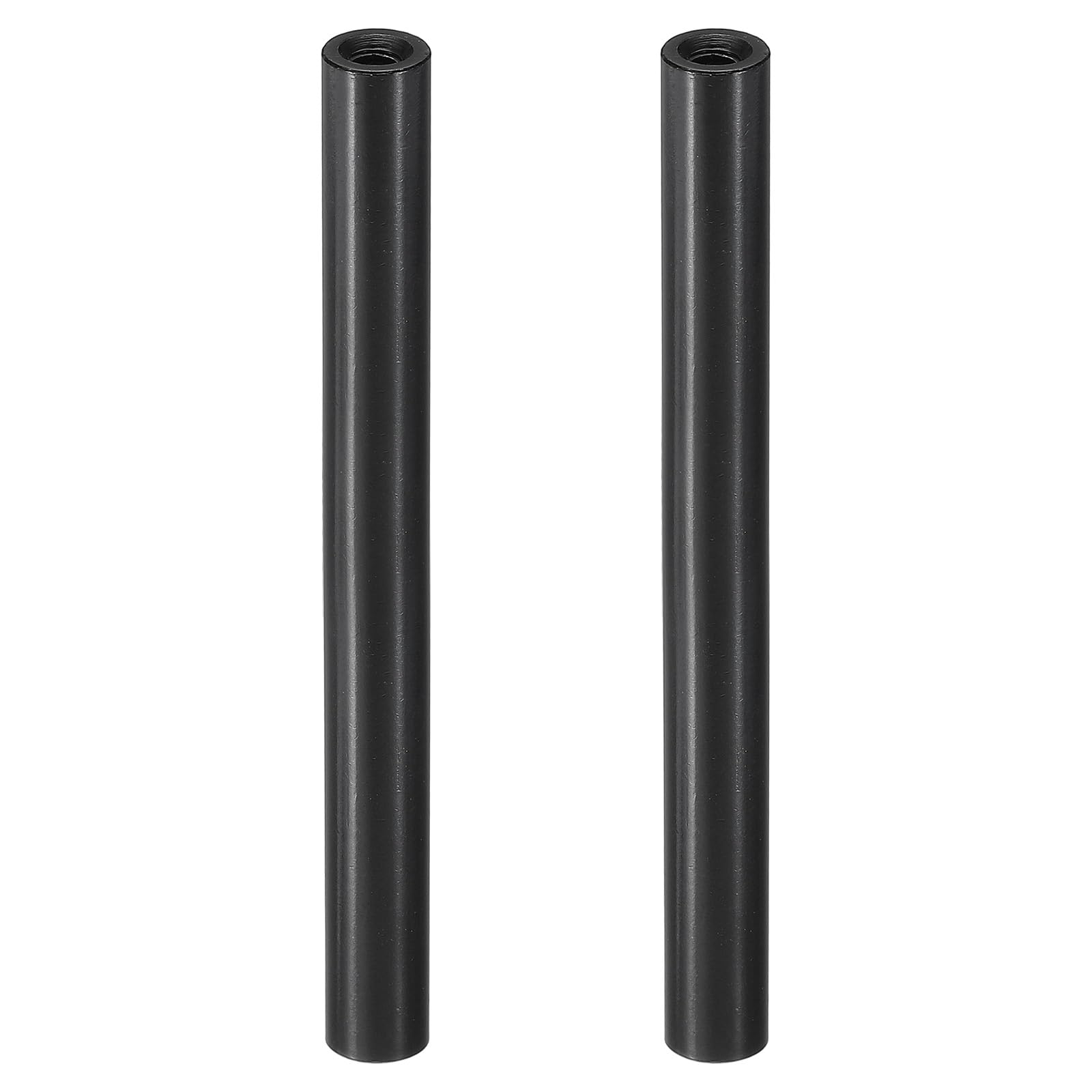 PATIKIL 2pcs M3 Metal Threaded Standoff Spacer Nuts, Round Aluminum Spacers Female Coupling Screws, 1/8" ID x 1/4" OD, Black 3x6x60mm