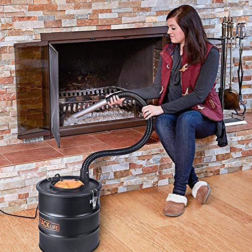 TACKLIFE Ash Vacuum with 5 Gallon Capacity and 800w Fireplace, Portable