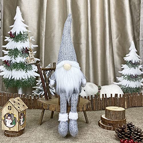 GiftShop Christmas Gnome Xmas Decorations Home Decor Grey Pink White Gonk Nordic Ornaments Gift Large Sequin Gnomes (Grey)