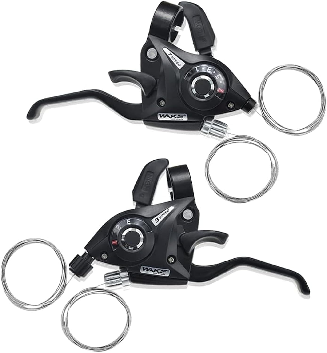 BESNIN Bike Shifter & Brake 1 Pair 3x8 24 Speed Shifter and Left/Right Brake Lever Set for Mountain Bike Folding Bike Universal Replacement Part (3x7 21speed)