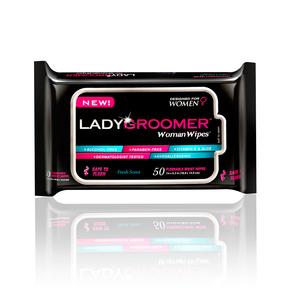 LADYGROOMER Woman Wipes Flushable Moist Personal Wipes