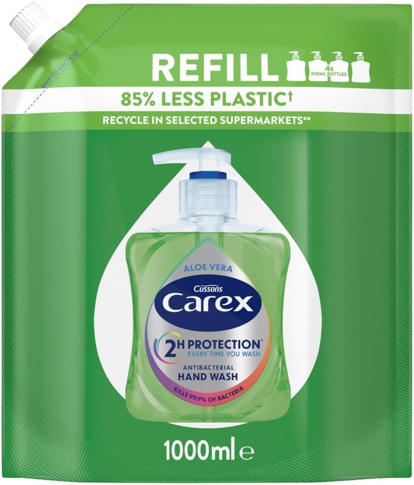 Carex Handwash Aloe Vera 1000ml Refill Moisturising Gentle Cleansing Liquid