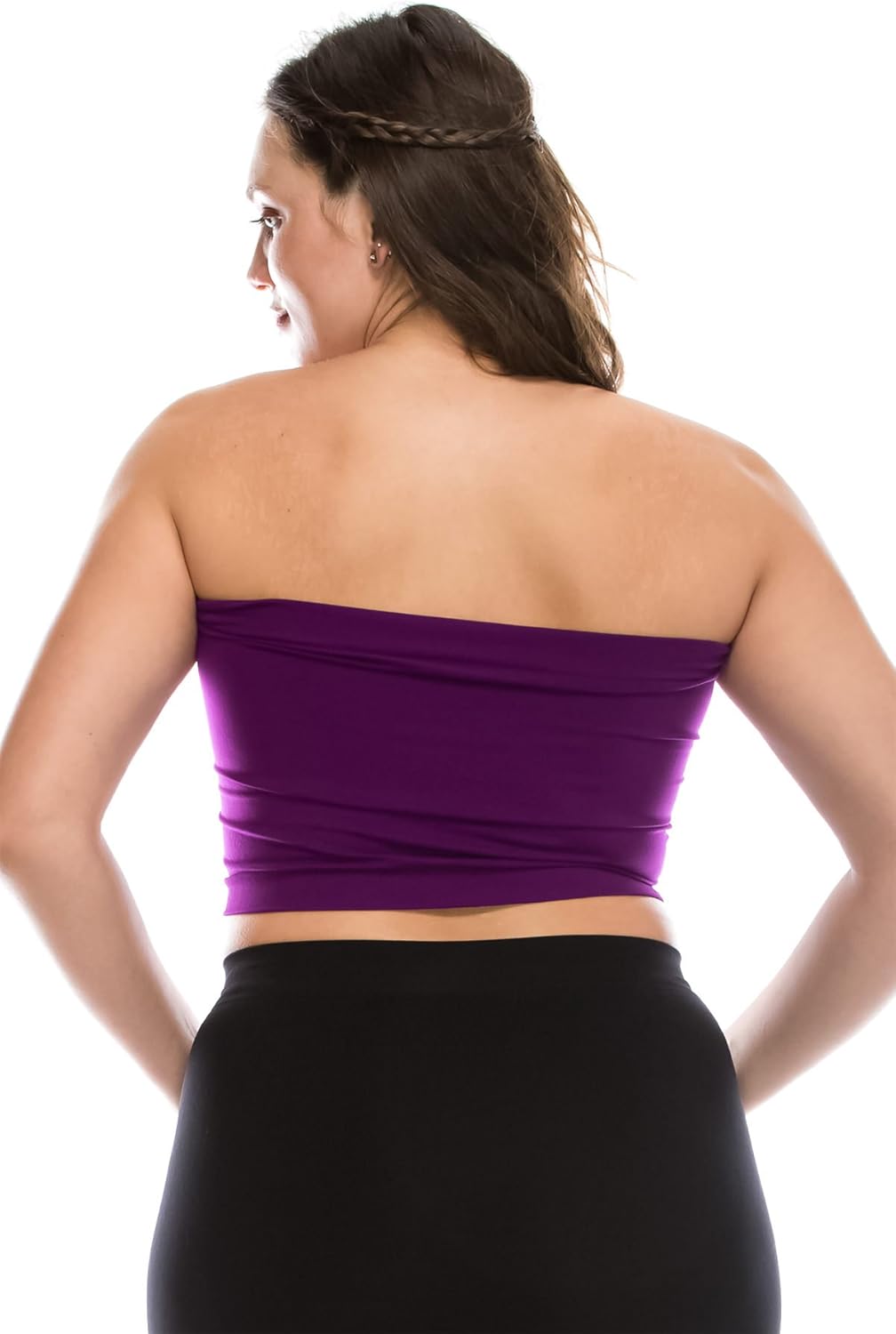 Kurve Women’s Plus Size Bandeau - Strapless Tube Top Stretchy Seamless Sexy Crop Tank Tops, UV Protective Fabric UPF 50+ (Made in USA) at  Women’s Clothing store