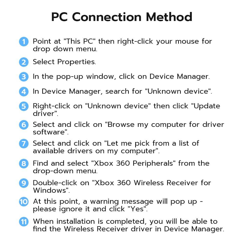 Mcbazel Wireless USB 2.0 Gaming Receiver Adapter for Microsoft Xbox 360 Desktop PC Laptop Gaming - Black