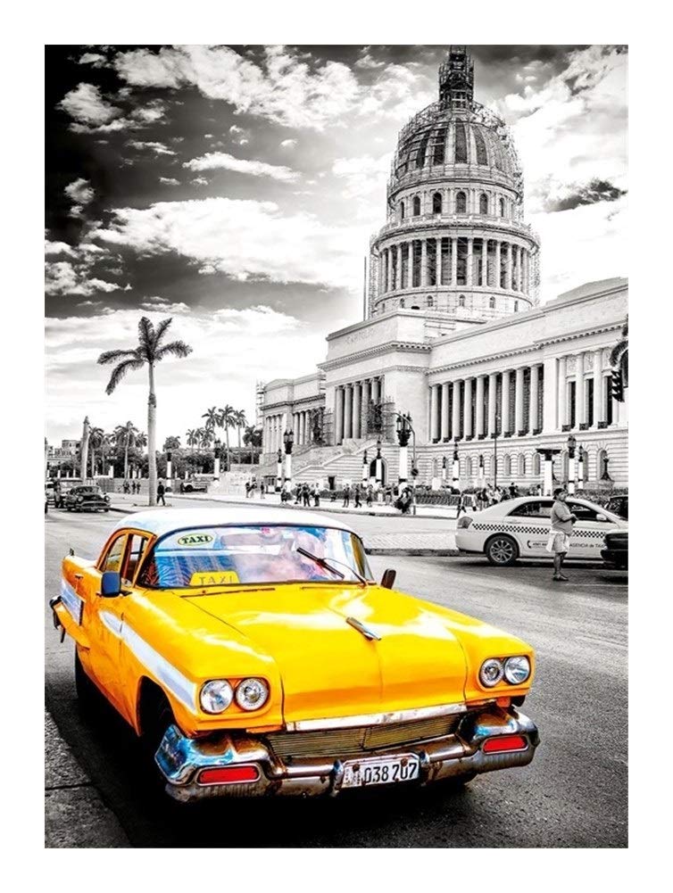 Black and White Jigsaw Puzzle for Adults 500-5000 Pieces Yellow Taxi Wooden Puzzle Challenging Educational Toys Home Decor Wall Art Unique Gift BBJOZ (Size : 500pieces)