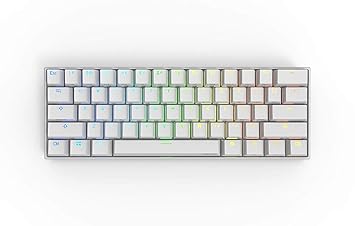 Anne Pro 2 メカニカルキーボード Usb有線ワイヤレスゲーミング キーボード6061キー 青軸 英語配列 Rgb7色ledバックライトモード Bluetooth40 Type C Pbtキーキャップ Gateron軸 オフィスゲーミング用 防衝突 機械キーボード ホワイト