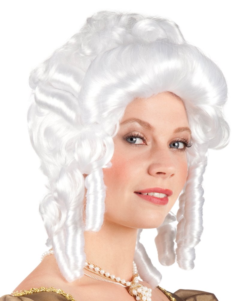 White Baroque Wig Ladies Fancy Dress Medieval Renaissance Ball Womens Accessory