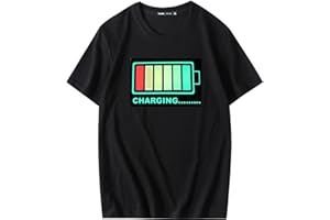 XWNGDAFEVF LED Equalizer Sound Activated Flashing Black T-Shirt(XXL, No8)