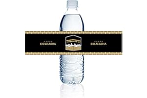 SWYOUN 42PCS Happy Eid Al Adha Water Bottle Sticker Labels Islamic Muslim Party Decorations