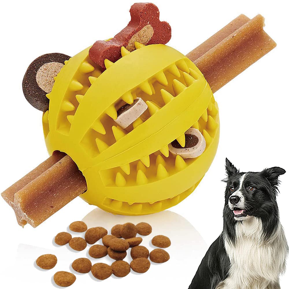 Speedy Panther 1 Pack Dog Treat Dispenser Ball Toy Interactive Dog Toys for Boredom Teeth Cleaning Chew Toy Rubber Ball for Puppy Small Dogs (6CM)