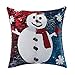Homecy Reversible Sequins Pillow Cover Christmas Snowman Patten Mermaid Throw Cushion 16x16 Inch