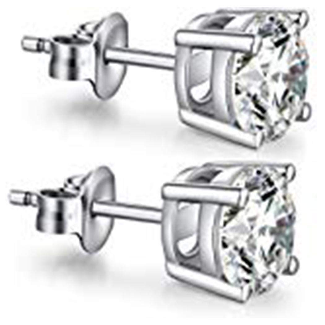 Hotstype Women Fashion Stud Earrings Exquisite Gorgeous Transparent Square Zircon Earring Stud