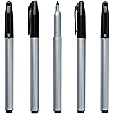 Cadie Permanent Freezer Marker Set of 5 &ndash; Waterproof Fast-Drying Black Ink Pens with Chisel Tip for Food Labeling, Fridge &amp; Freezer Storage, Kitchen &amp; Lab Use &amp; General Organization.