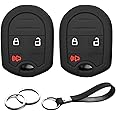 INFIPAR 2pcs Compatible with Ford F-150 F-250 F-350 F-450 F-550 F-650 F-750 Edge Flex Fusion Explorer E-150 E-250 E-350 Super Duty Lincoln Key Fob Cover Case Key Chain Protector Keyless Remote Holder