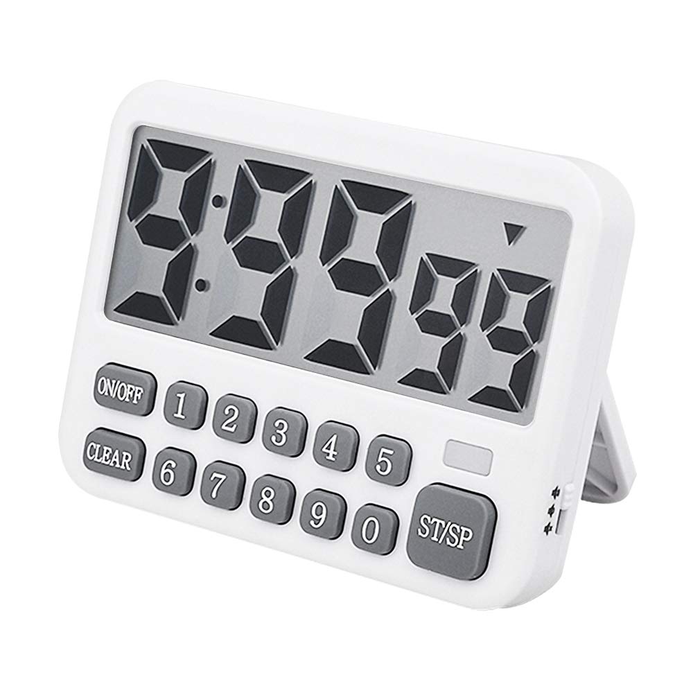 Digital Kitchen Timer, Large Display Cooking timer Cycle Count up/down timer with Digits Directly Input, Loud Alarm, Flash light Strong Magnetic Back and Stand for Baking, Shower, Bathroom, Teacher